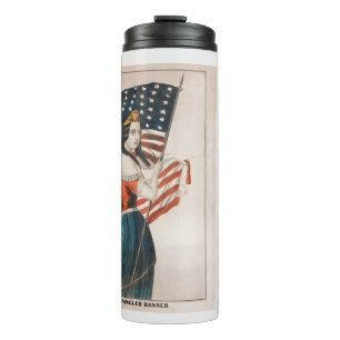 Garrafa Térmica Mulher Patriota Americana   Bandeira Americana   2