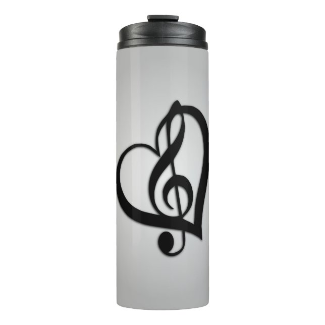 Garrafa Térmica Music G Heart on Silver (Frente)