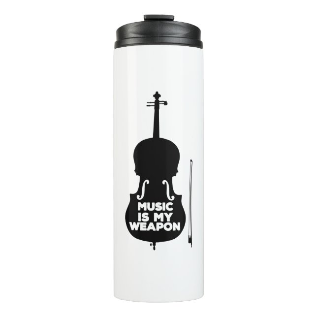 Garrafa Térmica Música é Minha Arma (Frente)