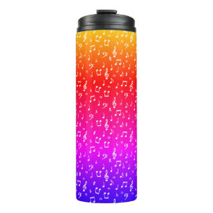 Garrafa Térmica Musical branco e arco-íris