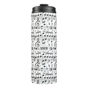 Garrafa Térmica Musical Pattern personalizado monograma tumbler
