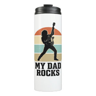 Garrafa Térmica My Dad Rocks Vintage Guitar Sunset Shirt Design_1