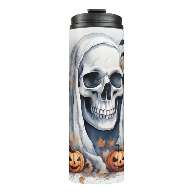 Garrafa Térmica Mystic Halloween Ghost Art - Encantando Presente (Frente)