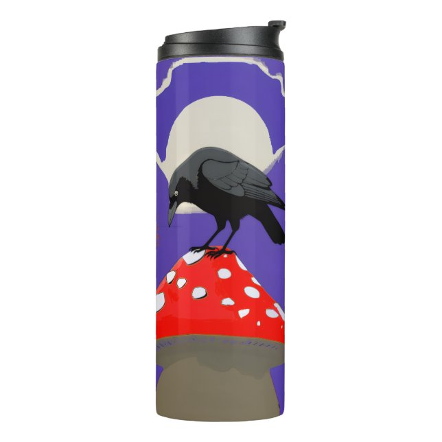 Garrafa Térmica 🖤Mystical Raven Insulated Bottle (Giro à esquerda)