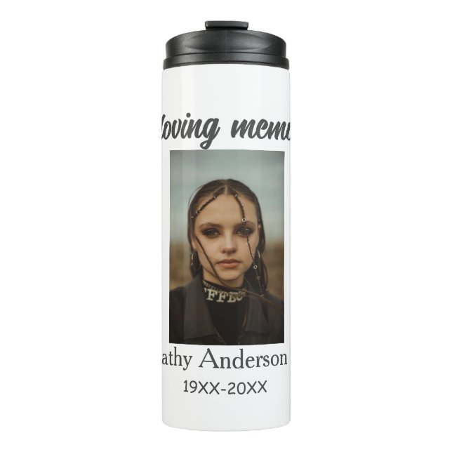 Garrafa Térmica Na memória amorosa de adicionar nome memorial keep (Frente)