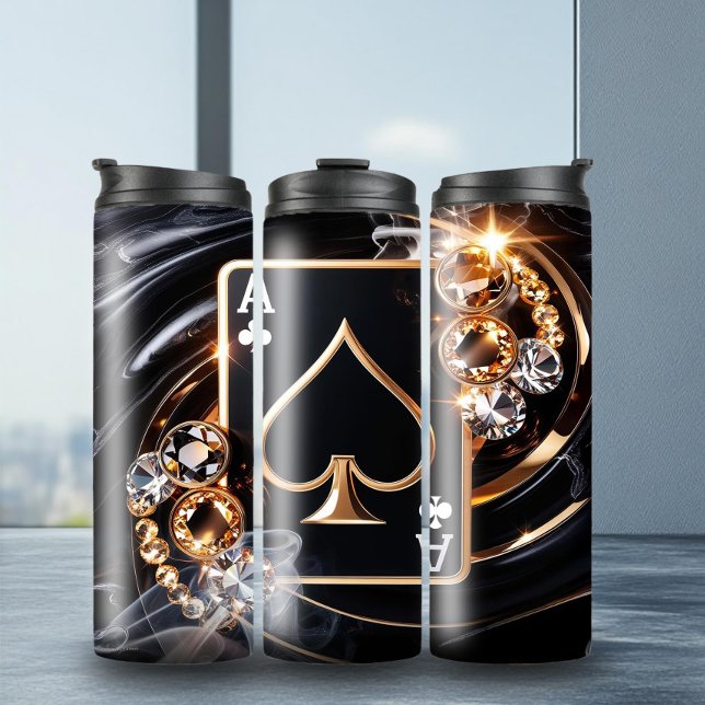Garrafa Térmica Na moda Ace de Espadas Tumbler Térmico (Criador carregado)