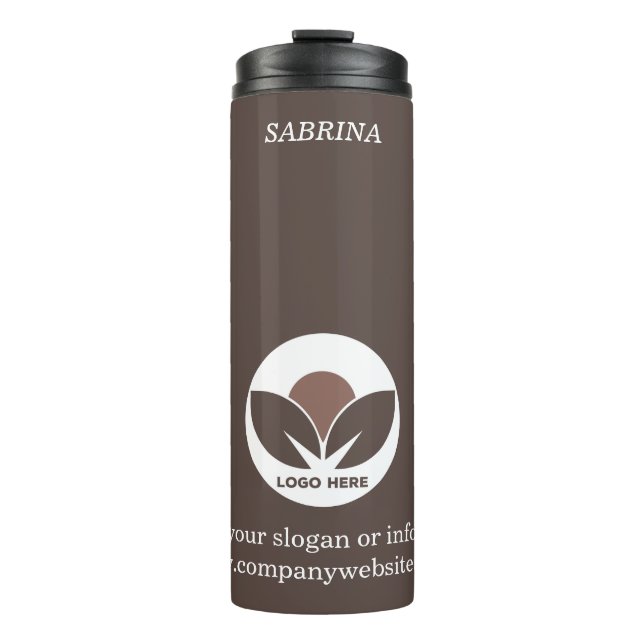 Garrafa Térmica Na moda Business | Mocha Mousse | Personalizado (Frente)