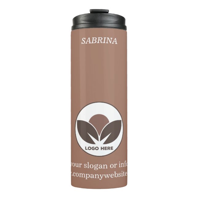 Garrafa Térmica Na moda Business | Mocha Mousse | Personalizado (Frente)