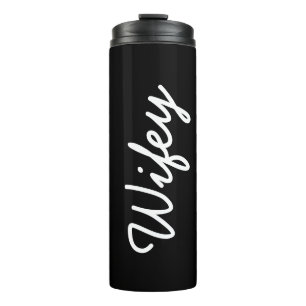 Garrafa Térmica Na moda elegante Monogrammed preto e branco de