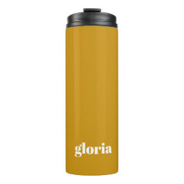 Garrafa Térmica Na moda mostarda - nome simples amarelo