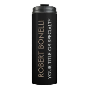 Garrafa Térmica Na moda preto único moderno