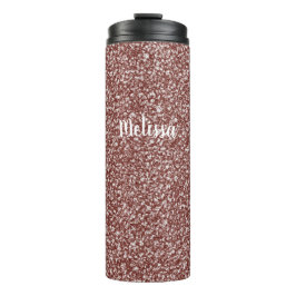 Garrafa Térmica Na moda Rosa Dourado Tumbler térmico Faux Glitter