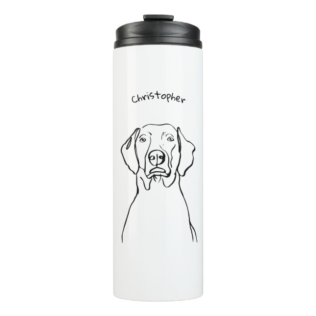 Garrafa Térmica Na moda Weimaraner: Seu Texto, Seu Estilo (Frente)