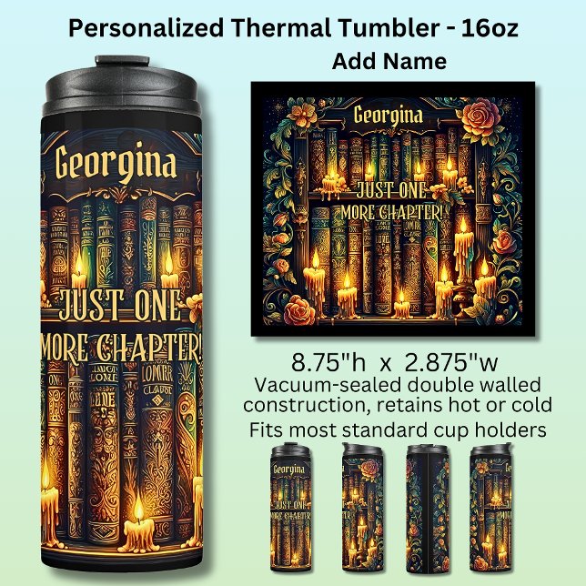 Garrafa Térmica Name Just One More Chapter Books Candles (Criador carregado)