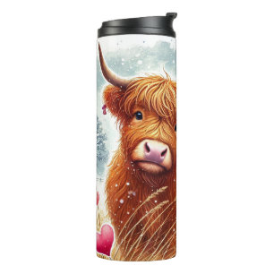 Garrafa Térmica Namorados Shaggy Highland Cow Thermal Tumbler