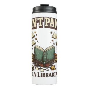 Garrafa Térmica Não Entre em Pânico Sou Bibliotecário Design de Li
