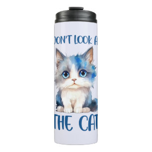 Garrafa Térmica Não olhe para o gato - Adorável gatinho Bluish