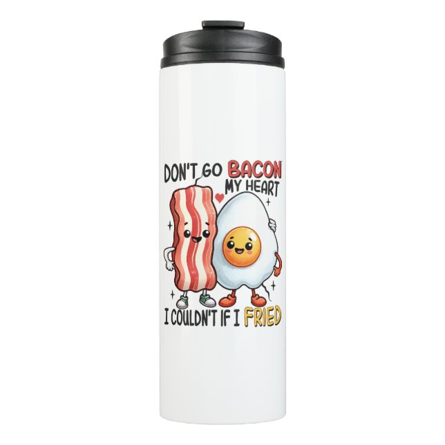 Garrafa Térmica Não Parta Meu Coração de Bacon (Frente)