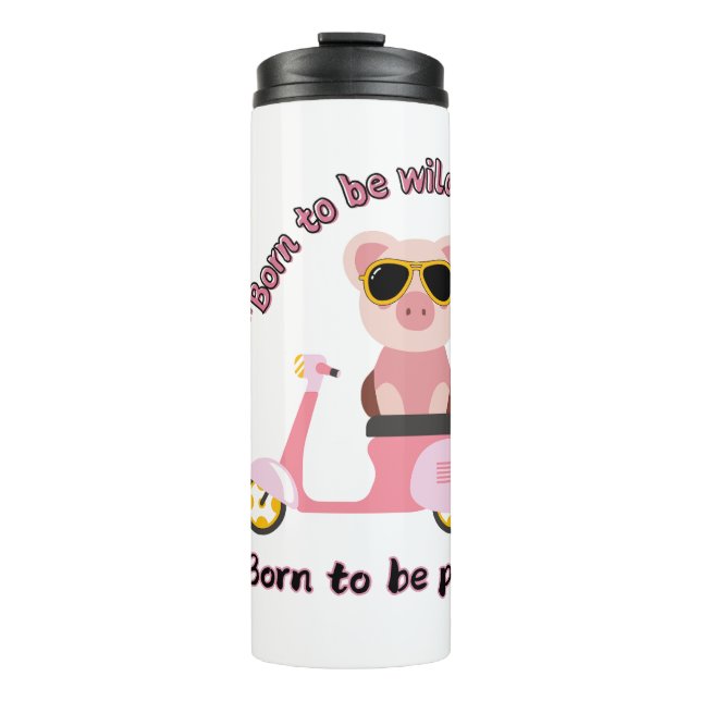 Garrafa Térmica Nascer a ser cota de _porco selvagem (Frente)