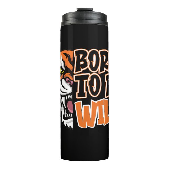 Garrafa Térmica Nascer de ser selvagem - Arte de Tigre (Frente)