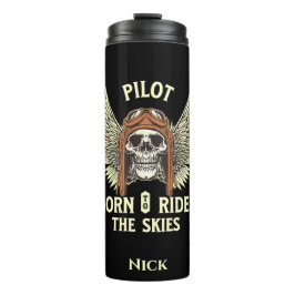 Garrafa Térmica Nascer Piloto Para Ir Ao Céu, Aviação, Personaliza