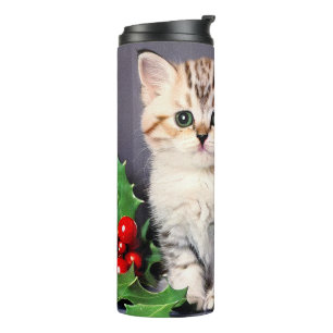 Garrafa Térmica Natais vintages Kitten e Holly