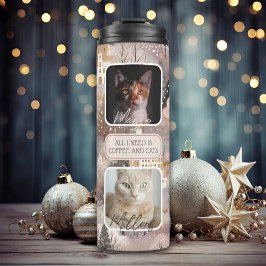 Garrafa Térmica Natal de Colagem de Fotos de Pets Personalizados