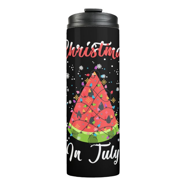 Garrafa Térmica Natal De Melon Tree No Natal No Natal De Julho (Frente)