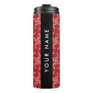 Garrafa Térmica Natal Garland, Red, Seu nome, Personalize