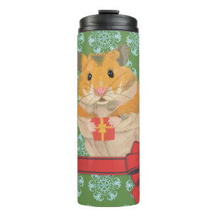Garrafa Térmica Natal Hammy do hamster do Natal