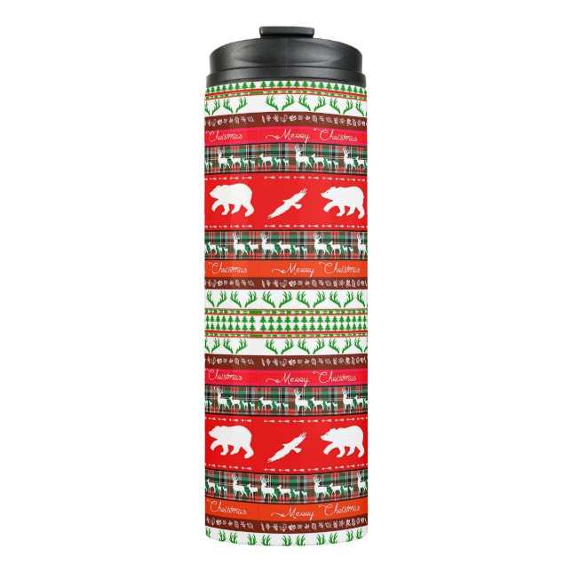 Garrafa Térmica Natal na floresta (Frente)