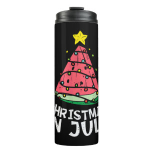 Garrafa Térmica Natal No Verão De Watermelon Xmas, Em Julho