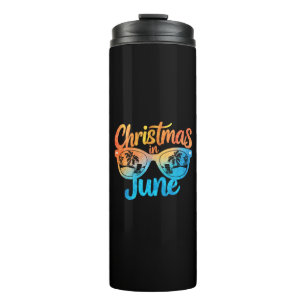 Garrafa Térmica Natal Nos Óculos De Sol De Junho Frio De Verão