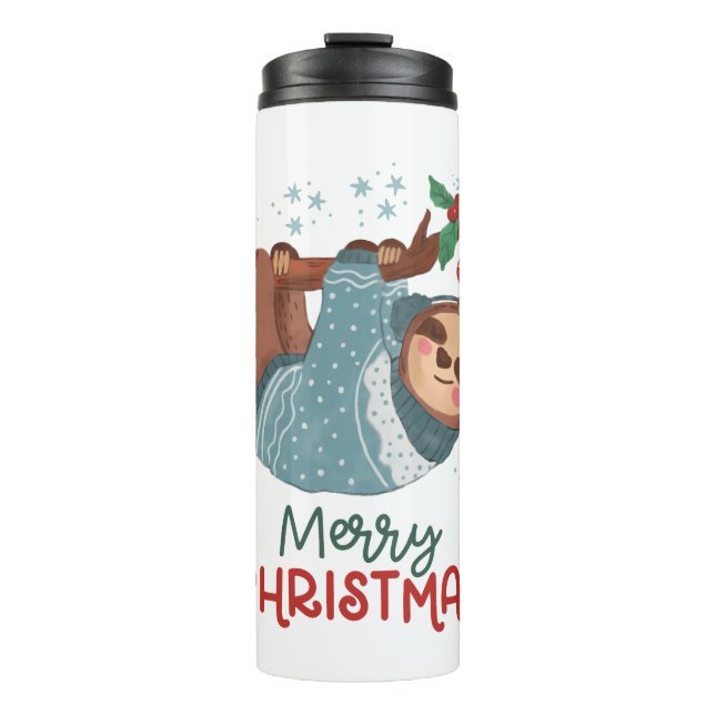 Garrafa Térmica Natal Preguiça Preguiçosa  (Frente)