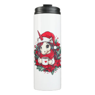 Garrafa Térmica Natal Unicorn Decor Girls Boys Natal
