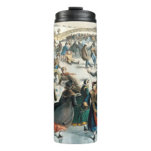 Garrafa Térmica Natal Vitoriano Central Park Currier & Ives