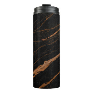 Garrafa Térmica natural black emperador marble texture background 