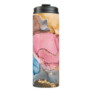 Garrafa Térmica Natural luxury abstract fluid art painting in alco