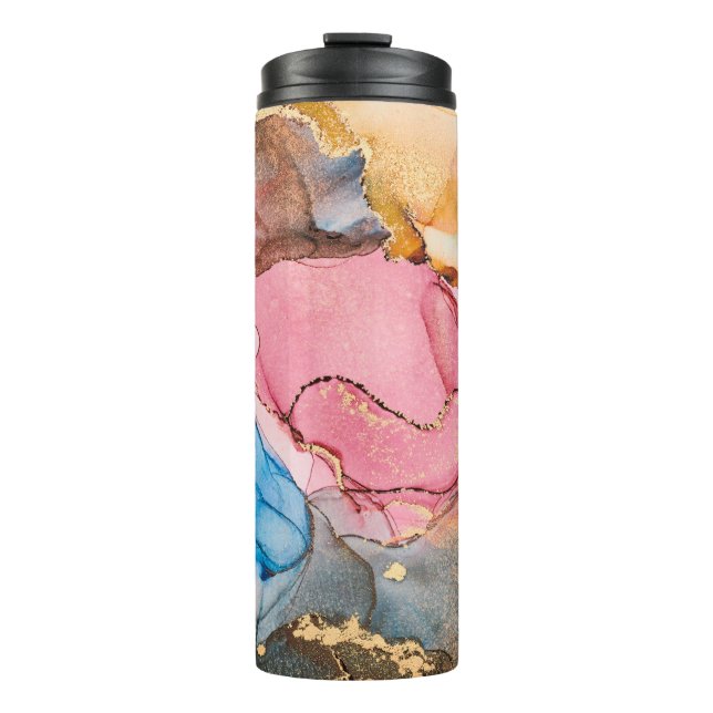 Garrafa Térmica Natural luxury abstract fluid art painting in alco (Frente)