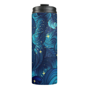 Garrafa Térmica Natural texture. Decorative hand drawn doodle orna
