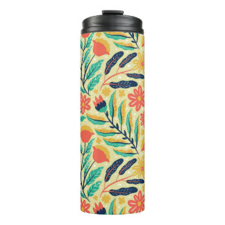 Garrafa Térmica Nature Foliage: Padrão Invisível Floral.