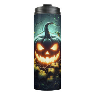 Garrafa Térmica Natureza assustadora brilhando Abóbora-das-Hallowe