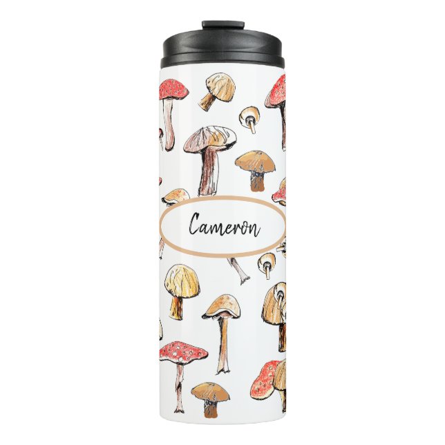 Garrafa Térmica Natureza Personalizada Do Cogumelo Selvagem Elegan (Frente)