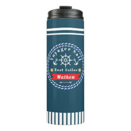 Garrafa Térmica Náutica Voyager Melhor Marinheiro Azul Escuro