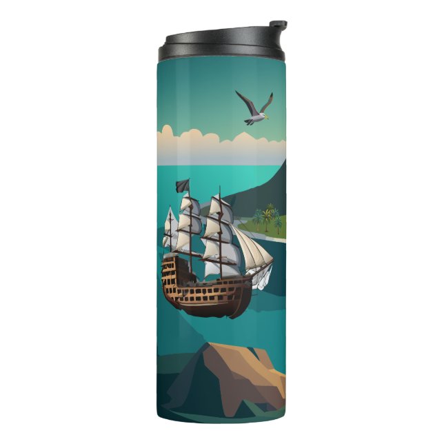 Garrafa Térmica Navio Pirata Na Ilha Treasure (Giro à esquerda)