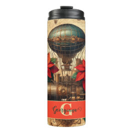 Garrafa Térmica Navio Steampunk Personalizado com Poinsettia