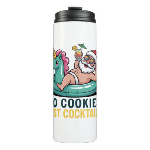 Garrafa Térmica Nenhum Cookie Apenas Coquetéis Santa Verão Natal 