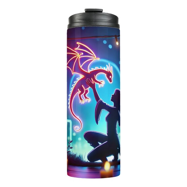 Garrafa Térmica  neon dragon trainer (Frente)