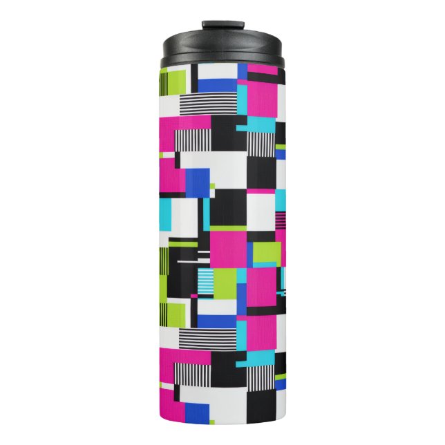 Garrafa Térmica Neon Glitch Geometric Insulated Tumbler (Frente)