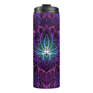 Garrafa Térmica Neon Lotus Flower Boho Impressão